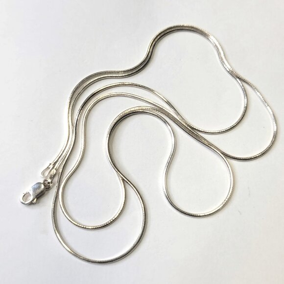 30 Inch Sterling Silver Snake Necklace, 925 Sterling Silver Chain 30in- NEW! - Picture 10 of 14